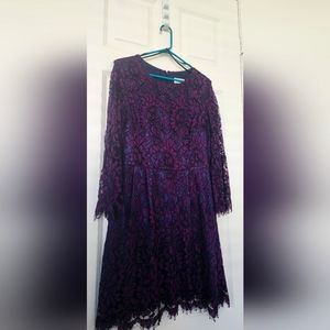 Eliza J Bell Lace Sleeve Fit and Flare Dress Size 14
